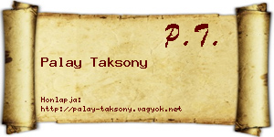 Palay Taksony névjegykártya